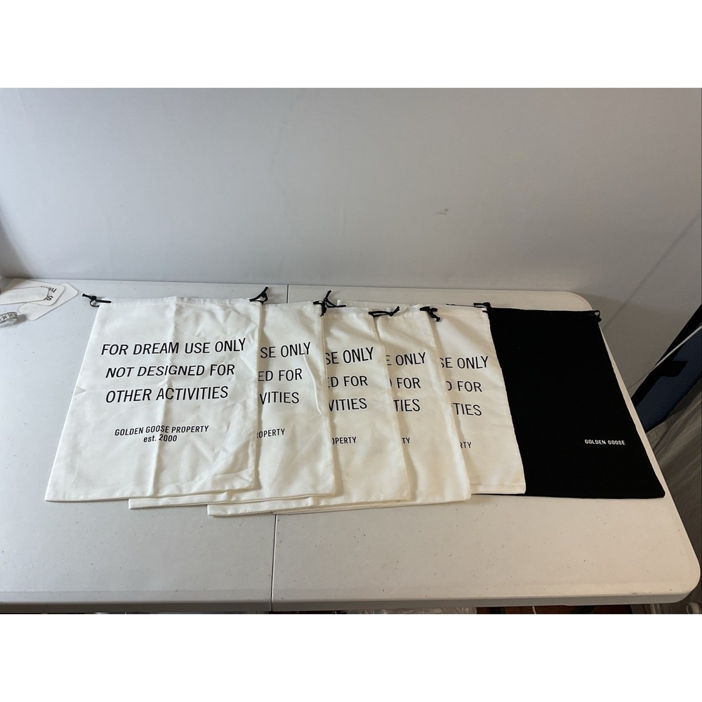 Lot of 6 Golden Goose Shoe Dustbag Heavy Cotton, Drawstring 15"x11" 1 Black